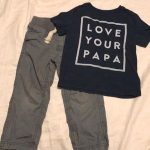Cute Boys Gray and Navy Outfit Size 3T
